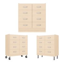 Schrank mit 8 Schubladen, Rollen, Sockel oder...