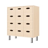 Regalschrank, 12 Materialkästen, Stellfüße