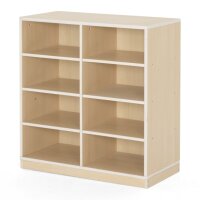 Regalschrank mit 8 Fächern, Sockel