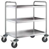 Servierwagen 3 Borde stahlverz. Rollen 28