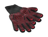 Ofen-Fingerhandschuhe, schwarz/rot 829