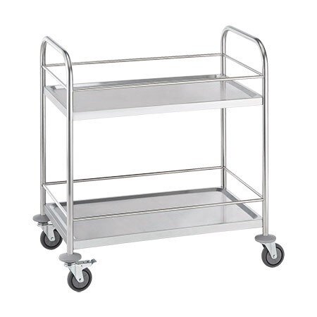 Servierwagen Edelstahl mit Reling 980