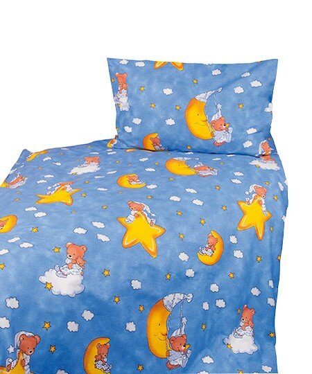 Kinderbettwäsche Mond und Teddy 746