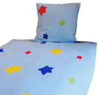 Kinderbettwäsche Sterne hellblau 364