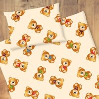 Kinderbettwäsche Teddy braun