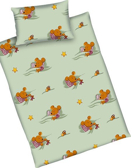 Kinderbettwäsche Mäuse grün 719