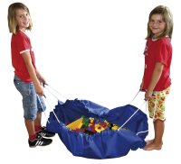 Aufräumsack Spieldecke Blau mit Kindern