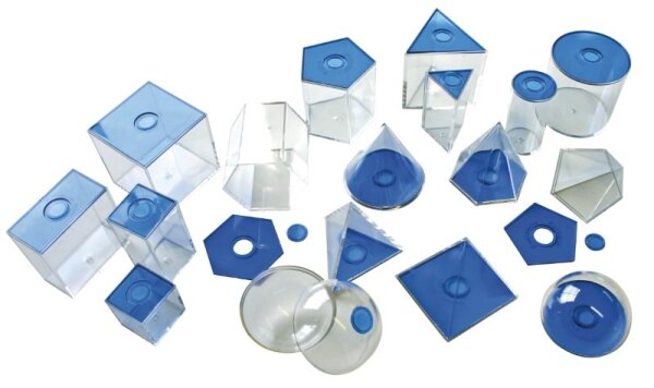 Geometrische Körper, transparent (blau) klein 254