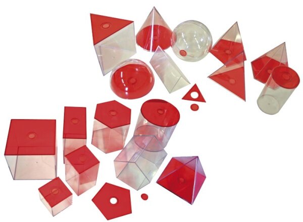 Geometrische Körper, transparent (rot) groß 460