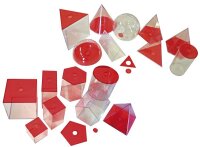 Geometrische Körper, transparent (rot) groß 460
