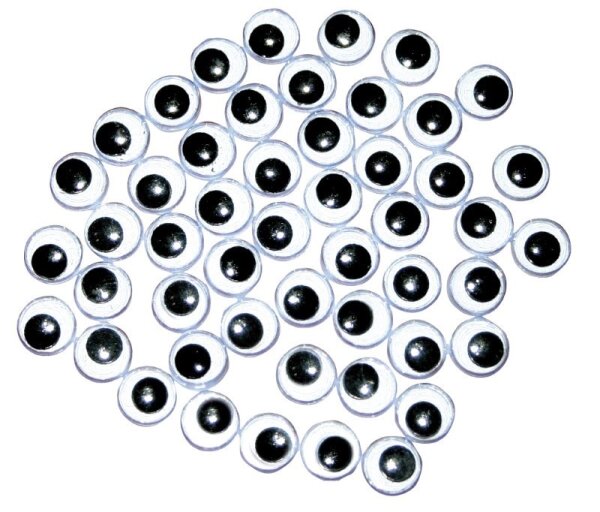 Wackelaugen 8 mm, Schwarz/Weiß 821