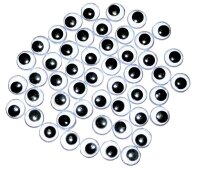 Wackelaugen 8 mm, Schwarz/Weiß 821