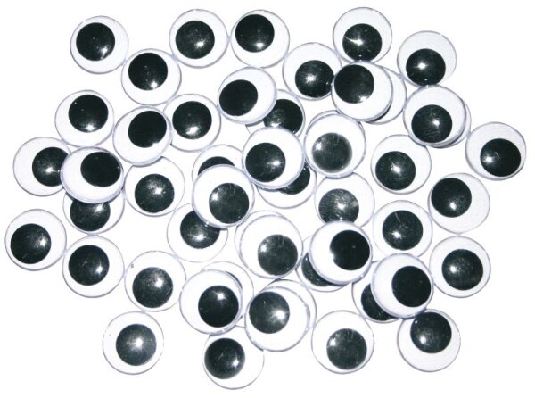 Wackelaugen 18 mm, Schwarz/Weiß 427