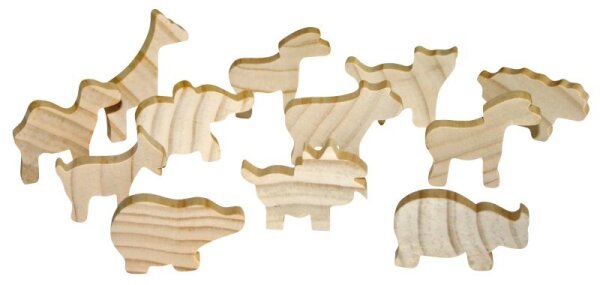 Holzfiguren Tiere 12er Set 383