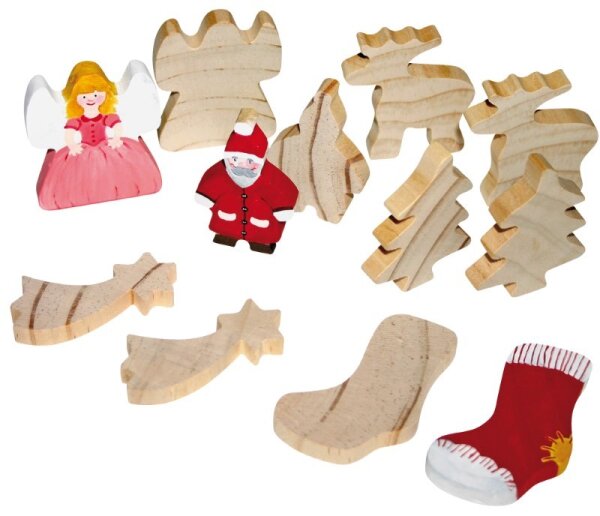 Holzfiguren Weihnachten 12er Set 376