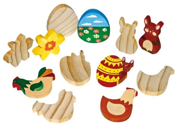 Holzfiguren Ostern 12er Set 888